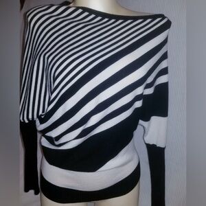 Annalee + Hope Striped Off-the-Shoulder Sweater